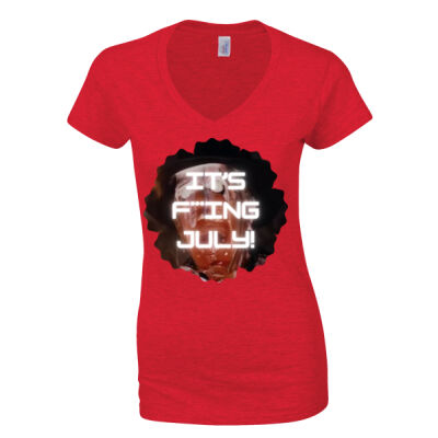 It's F***ing July (censored) - Softstyle™ women's v-neck t-shirt Thumbnail